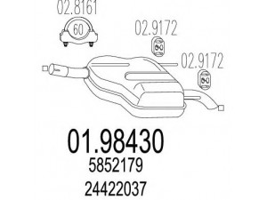 MTS 01.98430 galinis duslintuvas 
 Išmetimo sistema -> Duslintuvas
24422037, 5852179