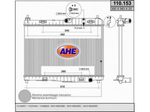 AHE 110.153 radiatorius, variklio aušinimas 
 Aušinimo sistema -> Radiatorius/alyvos aušintuvas -> Radiatorius/dalys
1516267