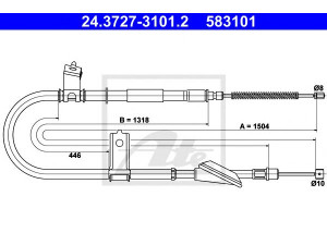 ATE 24.3727-3101.2 trosas, stovėjimo stabdys 
 Stabdžių sistema -> Valdymo svirtys/trosai
59760-02010, 59760-02020