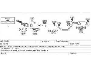 MTS C260319006230 išmetimo sistema 
 Išmetimo sistema -> Išmetimo sistema, visa