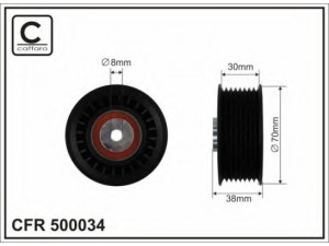 CAFFARO 500034 kreipiantysis skriemulys, V formos rumbuotas diržas 
 Diržinė pavara -> V formos rumbuotas diržas/komplektas -> Laisvasis/kreipiamasis skriemulys
1192000470