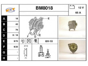 SNRA BM8018 kintamosios srovės generatorius 
 Elektros įranga -> Kint. sr. generatorius/dalys -> Kintamosios srovės generatorius
12311721134