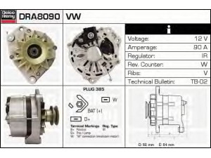 DELCO REMY DRA8090 kintamosios srovės generatorius 
 Elektros įranga -> Kint. sr. generatorius/dalys -> Kintamosios srovės generatorius
068903017PX, 068903018B, 068903029D