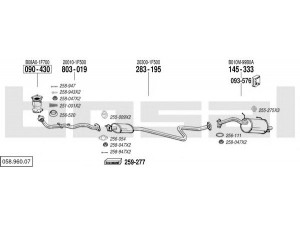 BOSAL 058.960.07 išmetimo sistema 
 Išmetimo sistema -> Išmetimo sistema, visa