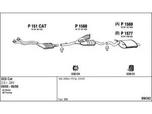 FENNO BM302 išmetimo sistema 
 Išmetimo sistema -> Išmetimo sistema, visa