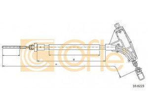 COFLE 10.6223 trosas, stovėjimo stabdys 
 Stabdžių sistema -> Valdymo svirtys/trosai
4745R7, 4745R8