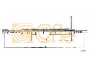 COFLE 10.943 trosas, stovėjimo stabdys 
 Stabdžių sistema -> Valdymo svirtys/trosai
1244201185, 2014200685, A1244201185