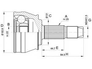 OPEN PARTS CVJ5302.10 jungčių komplektas, kardaninis velenas 
 Ratų pavara -> Sujungimai/komplektas
0046307234, 0060815368, 46307234
