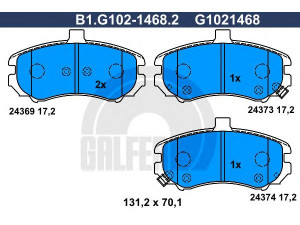 GALFER B1.G102-1468.2 stabdžių trinkelių rinkinys, diskinis stabdys 
 Techninės priežiūros dalys -> Papildomas remontas
58101-2DA50
