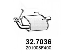 ASSO 32.7036 galinis duslintuvas 
 Išmetimo sistema -> Duslintuvas
201008F400, 201008F400KE, 201009F510