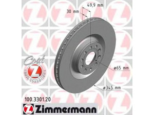 ZIMMERMANN 100.3301.20 stabdžių diskas 
 Dviratė transporto priemonės -> Stabdžių sistema -> Stabdžių diskai / priedai
1K0 615 301 AB, 1K0 615 301 M