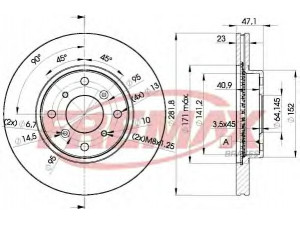 FREMAX BD-2585 stabdžių diskas 
 Stabdžių sistema -> Diskinis stabdys -> Stabdžių diskas
45251-SS0-A00, 45251ST3-E60