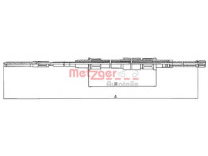 METZGER 10.748 trosas, stovėjimo stabdys 
 Stabdžių sistema -> Valdymo svirtys/trosai
357 609 721