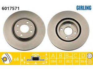 GIRLING 6017571 stabdžių diskas 
 Dviratė transporto priemonės -> Stabdžių sistema -> Stabdžių diskai / priedai
0060812067, 60811878, 60811890