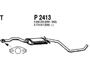 FENNO P2413 vidurinis duslintuvas 
 Išmetimo sistema -> Duslintuvas
1019416, 6559203, 6638226