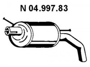 EBERSPÄCHER 04.997.83 galinis duslintuvas 
 Išmetimo sistema -> Duslintuvas
1 026 716, 1 030 349, 1 087 570