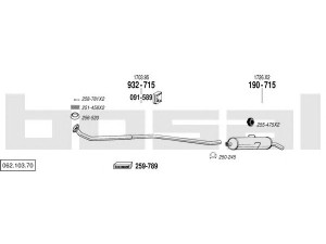 BOSAL 062.103.70 išmetimo sistema 
 Išmetimo sistema -> Išmetimo sistema, visa