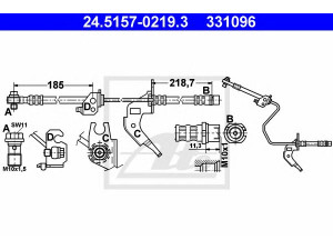 ATE 24.5157-0219.3 stabdžių žarnelė 
 Stabdžių sistema -> Stabdžių žarnelės
13116137, 13334946, 5 62 149, 55 62 248