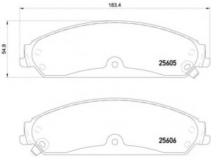 BREMBO P 23 149 stabdžių trinkelių rinkinys, diskinis stabdys 
 Techninės priežiūros dalys -> Papildomas remontas
K05142559AB, K68147681AA, K68185434AA