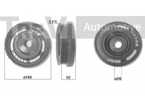 TREVI AUTOMOTIVE PC1276 skriemulys, alkūninis velenas 
 Diržinė pavara -> Dirželio skriemulys
0614414, 0614484, 614414, 614484