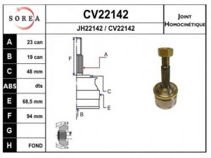 EAI CV22142K jungčių komplektas, kardaninis velenas 
 Ratų pavara -> Sujungimai/komplektas