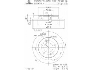 BREMBO 08.9081.20 stabdžių diskas 
 Dviratė transporto priemonės -> Stabdžių sistema -> Stabdžių diskai / priedai
584111P300, 584111P300