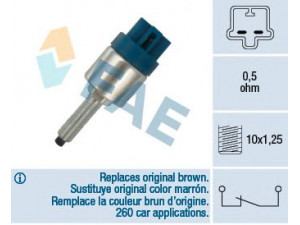 FAE 24680 stabdžių žibinto jungiklis 
 Stabdžių sistema -> Stabdžių žibinto jungiklis
35350-S04-003, 84340-32050, 84340-32090
