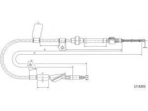 CABOR 17.4203 trosas, stovėjimo stabdys 
 Stabdžių sistema -> Valdymo svirtys/trosai
47560S04A02, 47560SR1A01, 47560SR1A02