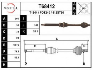 EAI T68412 kardaninis velenas 
 Ratų pavara -> Kardaninis velenas