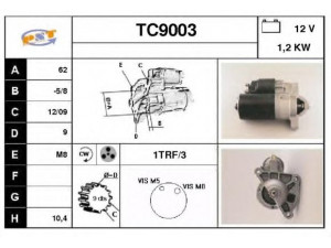 SNRA TC9003 starteris 
 Elektros įranga -> Starterio sistema -> Starteris