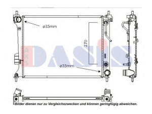 AKS DASIS 560071N radiatorius, variklio aušinimas 
 Aušinimo sistema -> Radiatorius/alyvos aušintuvas -> Radiatorius/dalys
253101J050, 253101J500, 253104P050