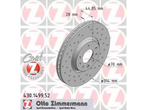 ZIMMERMANN 430.1499.52 stabdžių diskas 
 Dviratė transporto priemonės -> Stabdžių sistema -> Stabdžių diskai / priedai
1842193, 569 005, 93 175 606, 24 435 132