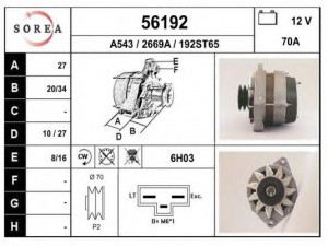 EAI 56192 kintamosios srovės generatorius 
 Elektros įranga -> Kint. sr. generatorius/dalys -> Kintamosios srovės generatorius