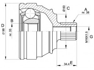 OPEN PARTS CVJ5121.10 jungčių komplektas, kardaninis velenas 
 Ratų pavara -> Sujungimai/komplektas
701407321B, 701498099, 701498099V