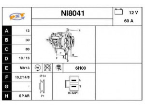 SNRA NI8041 kintamosios srovės generatorius
2310060L00, LR160417
