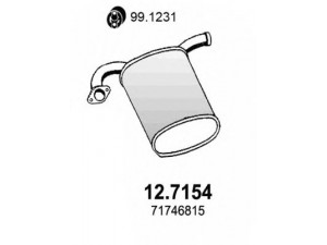 ASSO 12.7154 galinis duslintuvas 
 Išmetimo sistema -> Duslintuvas
1430079J50, 71746815, 1430079J50