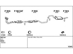 FENNO VO401 išmetimo sistema 
 Išmetimo sistema -> Išmetimo sistema, visa