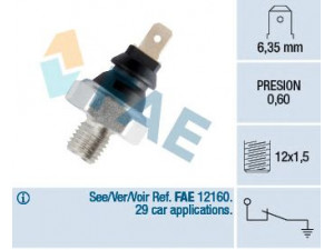 FAE 11650 alyvos slėgio jungiklis 
 Variklis -> Variklio elektra
91.521.111, 91.521.111.80, 1131.44