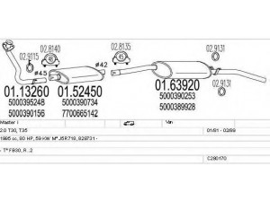 MTS C280170006726 išmetimo sistema 
 Išmetimo sistema -> Išmetimo sistema, visa