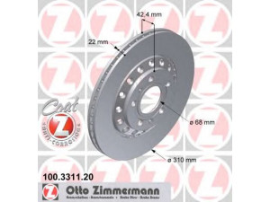 ZIMMERMANN 100.3311.20 stabdžių diskas 
 Stabdžių sistema -> Diskinis stabdys -> Stabdžių diskas
3D0 615 601 D, 4E0 615 601 A, 4E0 615 601 K