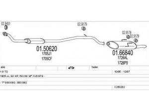 MTS C260282006188 išmetimo sistema 
 Išmetimo sistema -> Išmetimo sistema, visa
