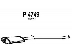 FENNO P4749 vidurinis duslintuvas 
 Išmetimo sistema -> Duslintuvas
1728-47