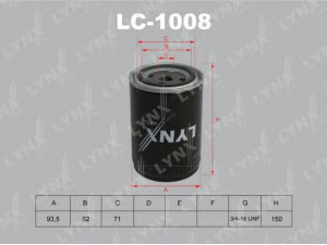 LYNXauto LC-1008 alyvos filtras 
 Techninės priežiūros dalys -> Techninės priežiūros intervalai
5011838, 5000 044 499, 770842, 1257492