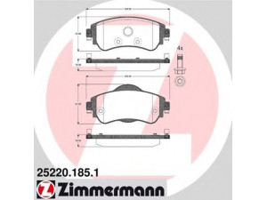 ZIMMERMANN 25220.185.1 stabdžių trinkelių rinkinys, diskinis stabdys 
 Techninės priežiūros dalys -> Papildomas remontas
4254.A9