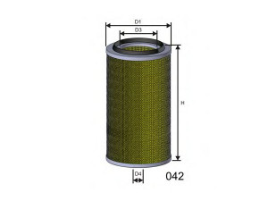 MISFAT R802 oro filtras 
 Techninės priežiūros dalys -> Techninės priežiūros intervalai
265045, 1186046, 3219420R1, 3219420R91