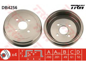 TRW DB4256 stabdžių būgnas 
 Stabdžių sistema -> Būgninis stabdys -> Stabdžių būgnas
4243112140, 4243120250