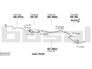 BOSAL 066.563.60 išmetimo sistema 
 Išmetimo sistema -> Išmetimo sistema, visa