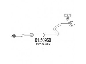 MTS 01.50960 vidurinis duslintuvas
18220SR3J02