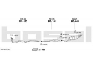 BOSAL 032.121.50 išmetimo sistema 
 Išmetimo sistema -> Išmetimo sistema, visa