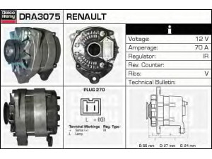 DELCO REMY DRA3075 kintamosios srovės generatorius 
 Elektros įranga -> Kint. sr. generatorius/dalys -> Kintamosios srovės generatorius
7700710373, 7701351399, 7701361053